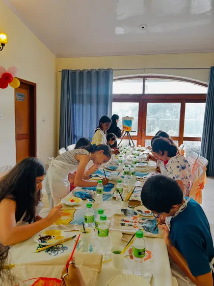 A tote bag painting workshop in Delhi. We bring the paints, you bring the smiles. It's a fun and creative activity for kids and adults alike.