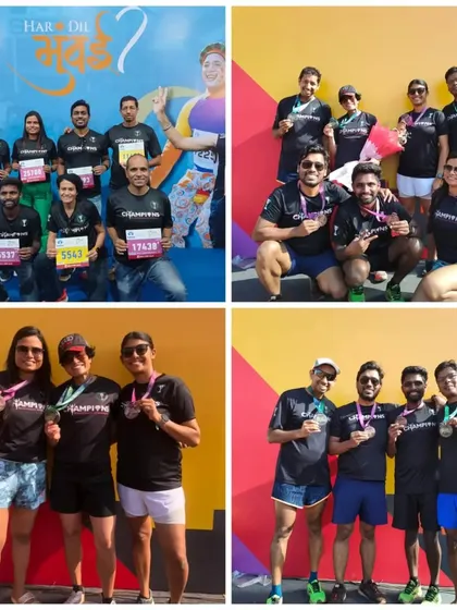 More group shots from the Tata Mumbai Marathon. We travel as a team, race as a team, and celebrate as a team.