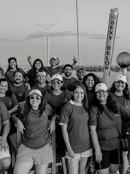 A black and white shot of our Sipadan crew. It captures the timeless feeling of adventure and friendship.