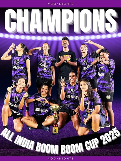 Double champions in Goa. Our Open Women's team celebrating their victory in the All India Boom Boom Cup 2025.