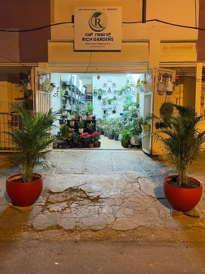 A view of our garden store at night. We are your friendly neighbourhood spot for all things green, open and ready to help you grow your happy place.