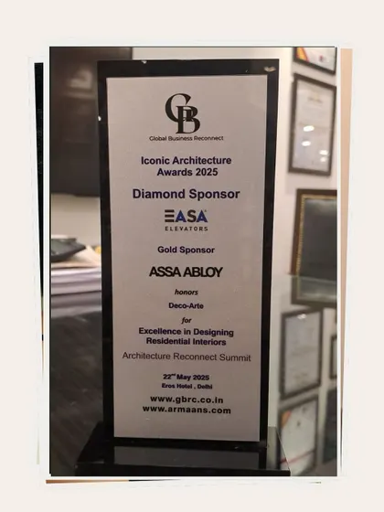 It was an honor to accept the award for residential interior excellence at the Architecture Reconnect Summit. This recognition celebrates dedication to creating meaningful spaces.