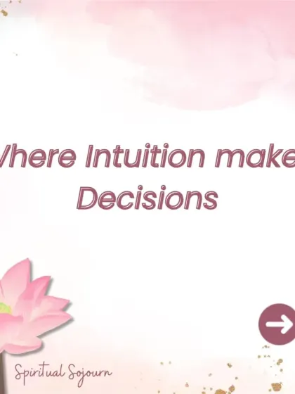 "Where Intuition makes Decisions." This graphic for our Spiritual Sojourn program highlights a key benefit for leaders: learning to tap into their intuitive intelligence for more effective and holistic decision-making.