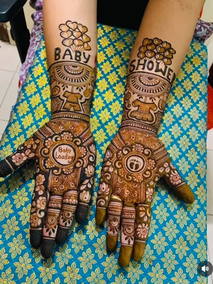 Another angle of the "Baby Shower" design, highlighting the "Baby Loading" and footprint details on the palms.