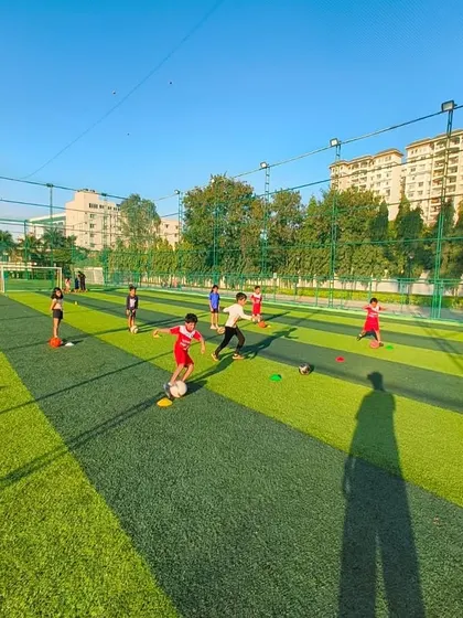 The shadow of a player tells a story of dedication and movement. Our classes are designed to keep kids active and improving.