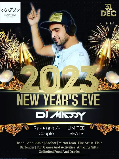 Another look at the New Year's Eve 2023 bash. Ringing in the new year requires maximum energy, and I make sure the countdown is an explosive experience.