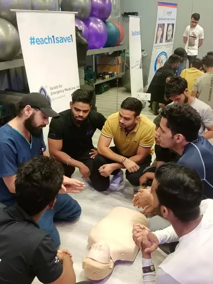 Our trainers gathered for the invaluable CPR session, because safety always comes first.