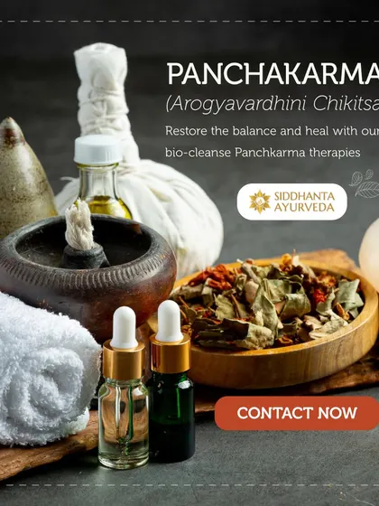 This image represents the essence of Panchakarma, or 'Arogyavardhini Chikitsa'. Using medicated oils, herbal preparations, and specific procedures, I help restore your body's innate balance and healing capabilities.