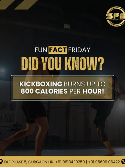 Fun Fact Friday! Did you know kickboxing can burn up to 800 calories per hour? It's a high energy, full body workout that melts fat and boosts stamina, and it's one of our core offerings.