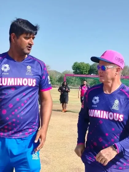 A deep conversation about player technique and strategy with a senior Rajasthan Royals coach. These interactions are invaluable for bringing top-tier knowledge to our academy players.