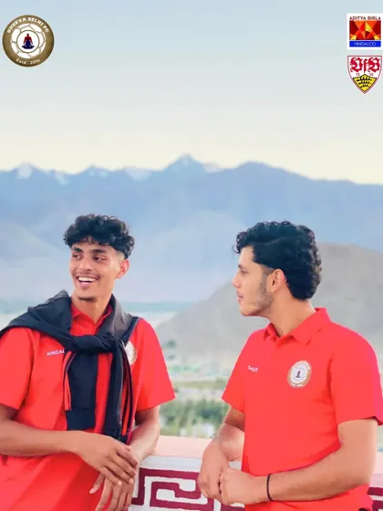 Brotherhood and camaraderie. Two players share a light moment during the Ladakh tour. The friendships forged here are as important as the skills learned.