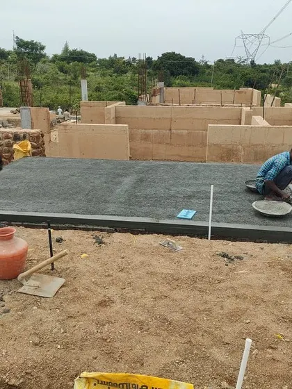 More scenes from our construction sites. These images document the journey of building, from laying rebar and curing concrete to the meticulous work of masonry, all part of bringing a sustainable home to life.