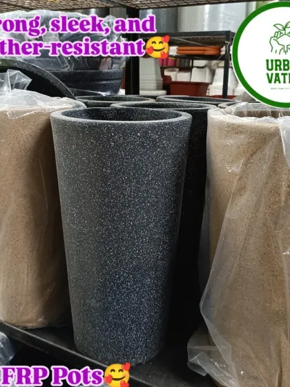My UV FRP pots are strong, sleek, and weather-resistant, available in various shapes and sizes.