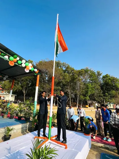 The flag is fully hoisted, a proud moment for all athletes and staff at the Sports Authority of India.