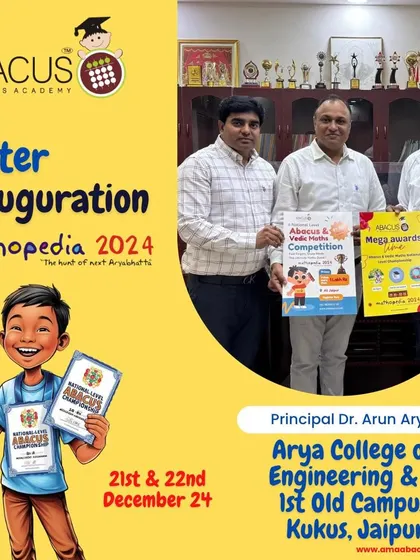 With Principal Dr. Arun Arya of Arya College, our exam partner for Mathopedia. Strategic partnerships are a cornerstone of our business.