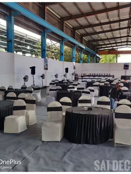 This shows the seating arrangement I created for a corporate annual event inside a converted shed. The layout includes both round table seating and theater style rows to accommodate different parts of the event.
