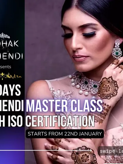 We present our 20-day mehndi masterclass with ISO certification. This course is designed to take you from a complete beginner to a professional artist.
