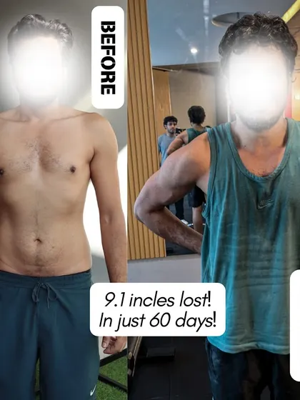 Another amazing 60-day transformation, showing a loss of 9.1 inches. Our focused programs are designed to deliver visible and measurable results by combining effective training with accountability.