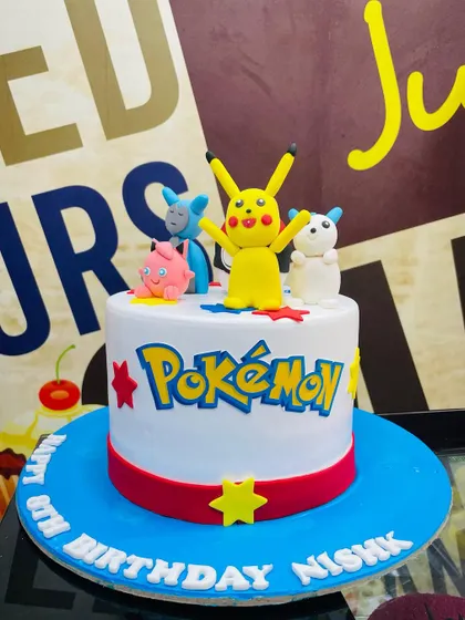 This 2.5kg Pokémon cake features Pikachu and friends, all made from detailed fondant work.