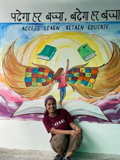 Giving wings to dreams. This mural, painted for a learning center in Kirari, New Delhi, is about the power of education to help us fly. It was a joy to create this with the children who use the space.
