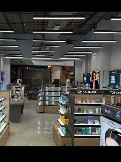An overview of the retail floor at Enrich. The open layout and organized shelving are key to a successful retail design, making it easy for customers to find what they need.