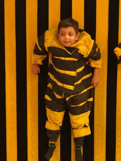 Stuck on fun. Our velcro wall is a unique and hilarious activity where kids put on a special suit and see if they can stick to the wall. It always results in lots of laughter.