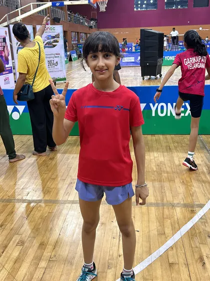 One of my U13 players at the All India Sub-Junior Ranking tournament in Goa, gaining valuable experience on the national circuit.