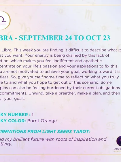 A weekly tarot prediction for Libra. You may find it difficult to describe what you want, and your energy is being drained. Concentrate on your life's passion to fix this.