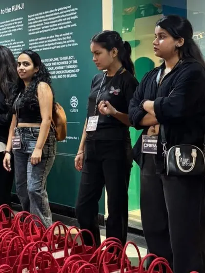 Our student volunteers at the FDCI show, managing guest relations and ensuring a seamless event experience.