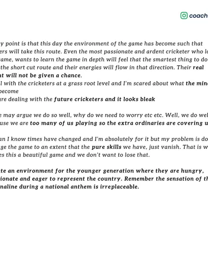 My goal is to create an environment where young players are hungry and passionate to represent the country. We must not let the pure skills of this beautiful game vanish.
