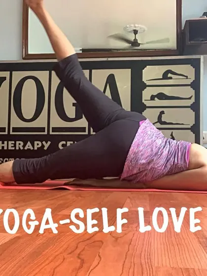 The same hip-opening pose with a focus on self-love. Each stretch is an act of kindness to your body.
