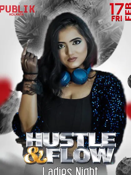 A stylish poster for a Ladies Night at Publik, Kolkata, highlighting me as the main act.