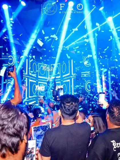 The moment the confetti drops at Flo, Bangalore. These are the peak moments that make a night truly special.