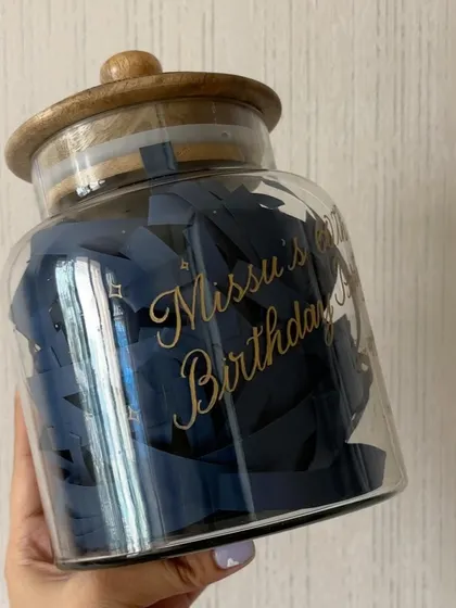 I loved engraving this beautiful love notes jar for a fabulous 60th birthday celebration. This jar will double up as a keepsake to treasure all the heartfelt messages forever.