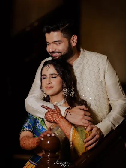 A quiet, loving portrait of the couple before the Haldi madness began.