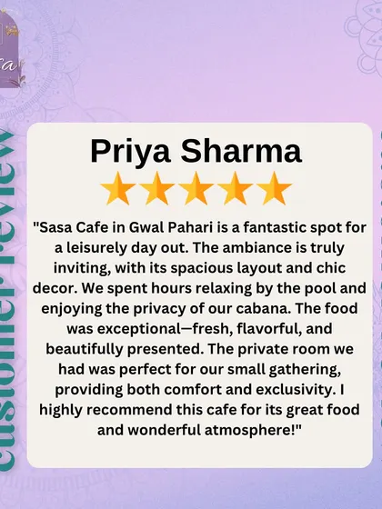 I'm thrilled Priya Sharma had a fantastic and leisurely day out. It's great to know you loved the ambiance and the food.