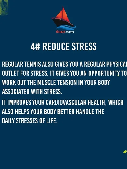 Need to reduce stress? Tennis provides a physical outlet to work out tension and improves cardiovascular health, helping your body better handle the stresses of life.