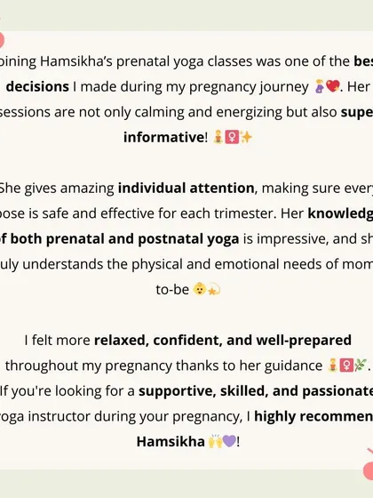 It means the world to me when clients feel supported and confident. This feedback from Dr. Sumukhi, a mom-to-be I worked with, highlights my commitment to providing safe, informative, and personalized guidance through every stage of pregnancy and beyond.