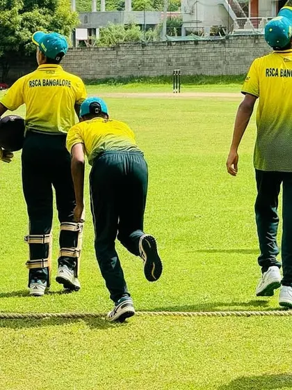The team takes the field for a match during their tour of Chennai.