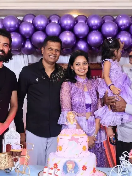 A group photo with the family at a lovely princess-themed birthday party. Capturing these memories is so important.