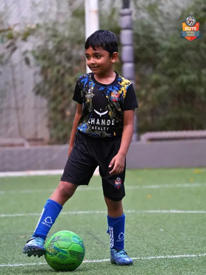 The joy of the game. A young player at our Bhandup center with a smile on his face, showing that our training is not just about hard work, but also about fostering a love for football.
