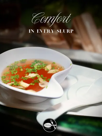 Comfort in every slurp. My Korean ramen offers a soul-soothing broth with noodles and fresh vegetables, perfect for a comforting meal at any event.