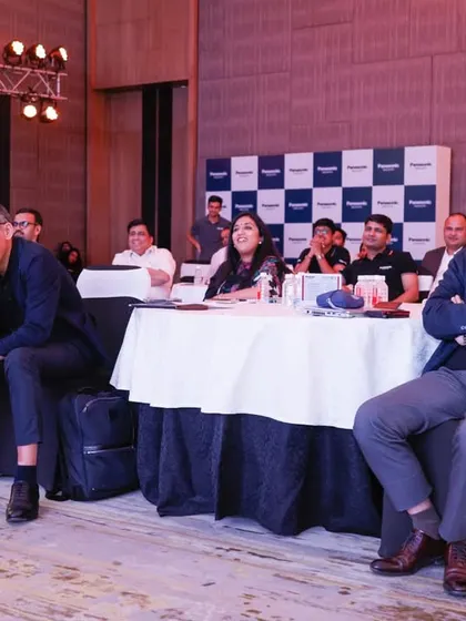 The best feedback is a captivated audience. Here, the front-row guests at the Panasonic event are completely absorbed in the performance.