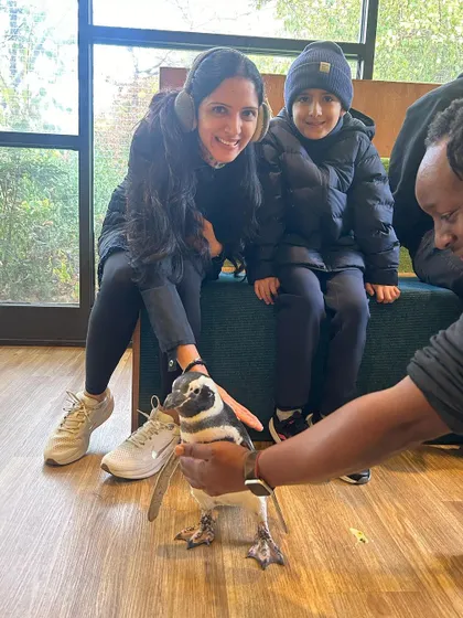 A very special moment meeting a penguin at the Bronx Zoo. Connecting with animals up close is a powerful way to teach children about wildlife, conservation, and empathy for all living creatures.