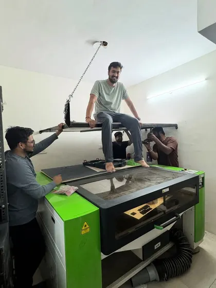 Work in progress! We were so excited setting up our brand new Makerspace in Indiranagar. From installing the laser cutter to building the furniture, it was all hands on deck to create our new home.