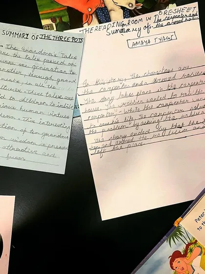 Examples of creative writing summaries from my students. These activities encourage them to think critically about plot, character, and motivation.
