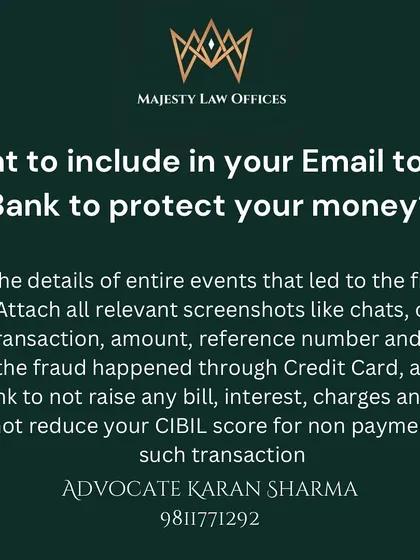 Your email to the bank must be detailed. I explain what to include: a full account of the events, screenshots of chats or transactions, and a clear request to not raise bills or lower your CIBIL score if the fraud involved a credit card.