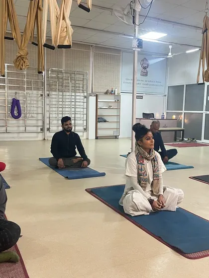 Participants sitting in quiet contemplation during our meditation workshop.