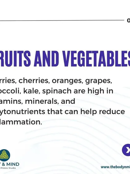 Fruits and vegetables like berries, cherries, and leafy greens are packed with vitamins, minerals, and phytonutrients. These compounds are essential for fighting inflammation and protecting your cells from damage.