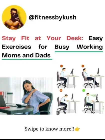 Stuck at a desk all day? Here are some easy exercises you can do right in your chair. These seated leg lifts, spinal twists, and shoulder rolls will help relieve tension and strengthen your muscles.